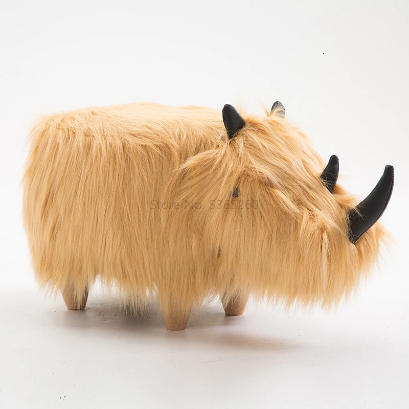 

Originality Solid Wood Footstool Long Hair Changing Shoes Stool Low Stool Designer Furniture Villus Modern Simplicity