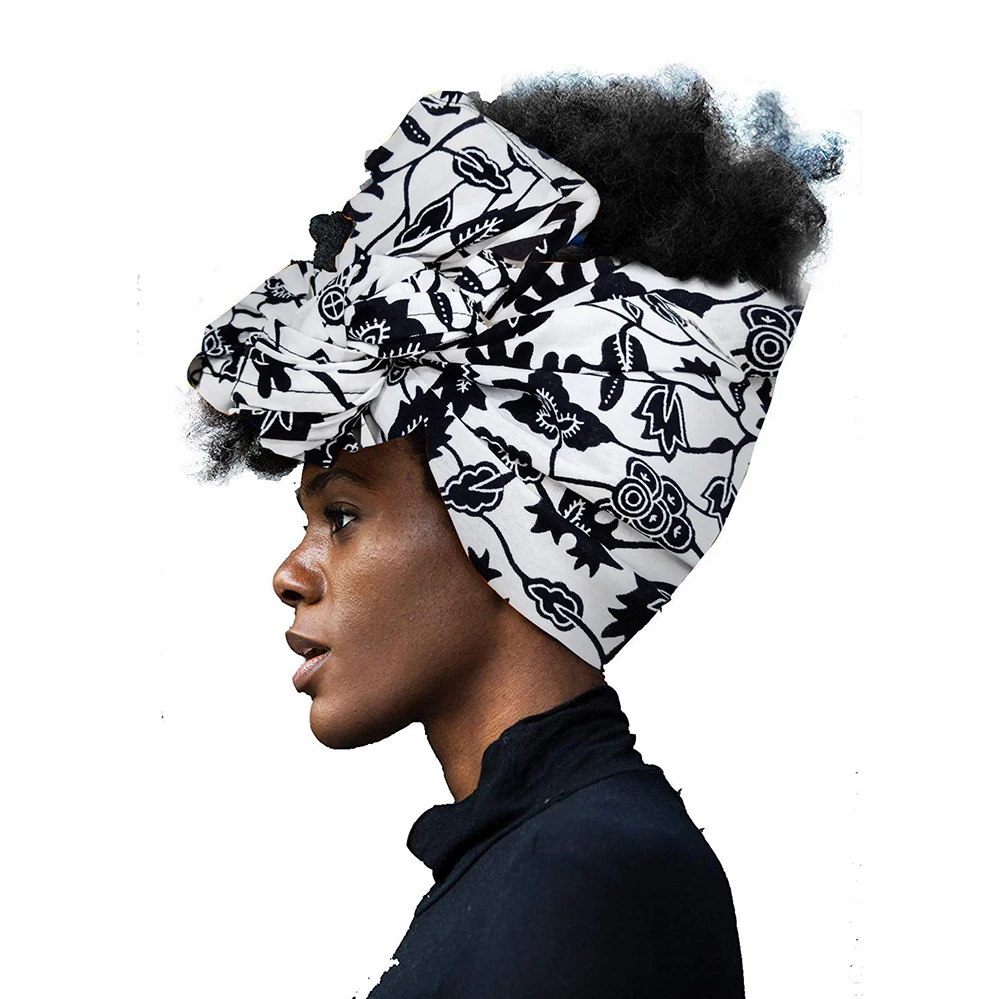 Shenbolen African headwraps in women hair accessories african material wax traditional Headtie headscarf Turban Cotton