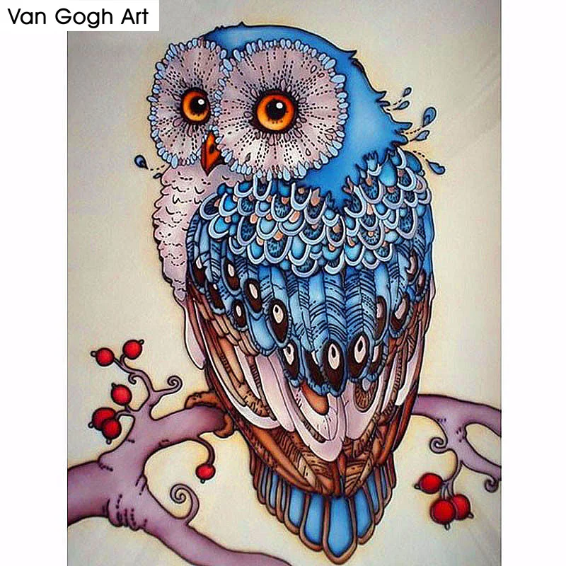 

Diamond Painting Full Square Owl 5D DIY Diamond Embroidery Mosaic Picture Of Rhinestone Animal Christmas Decoration Home