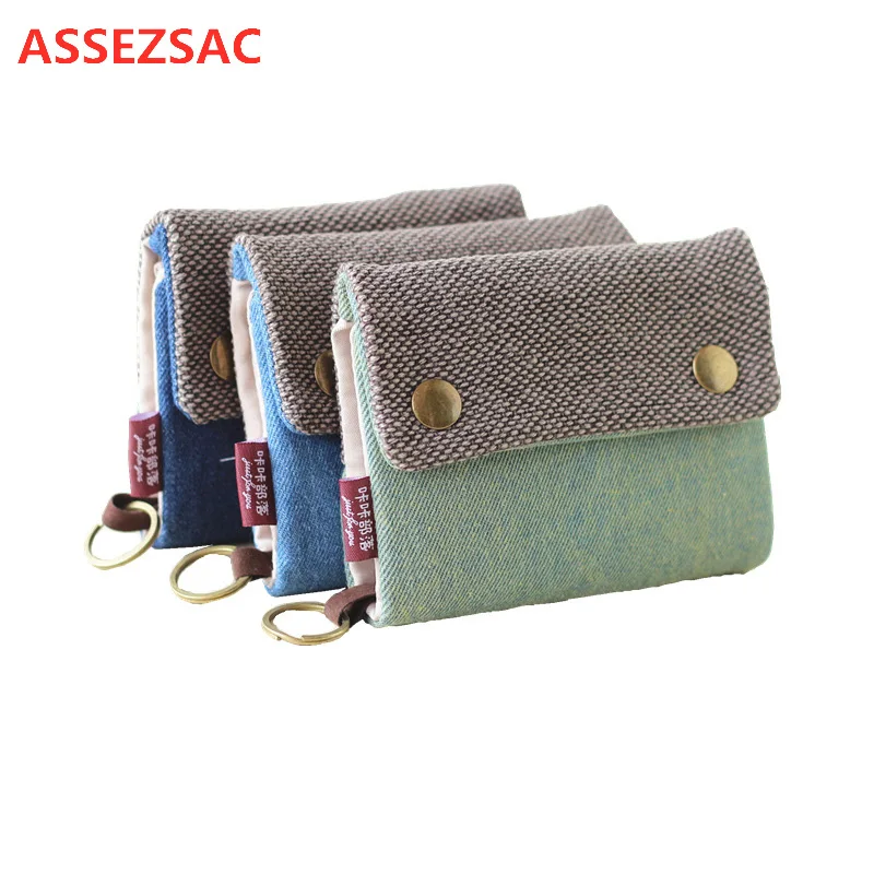 ASSEZSAC женские кошельки Холщовая Сумка для монет Простой повседневный ковбойский