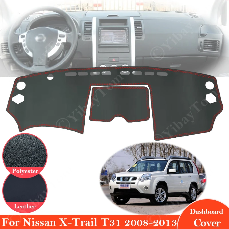 best car covers For Nissan X-Trail T31 2008~2013 Anti-Slip Leather Mat Dashboard Cover Pad Sunshade Dashmat Accessories 2010 2011 X Trail XTrail car umbrella shade