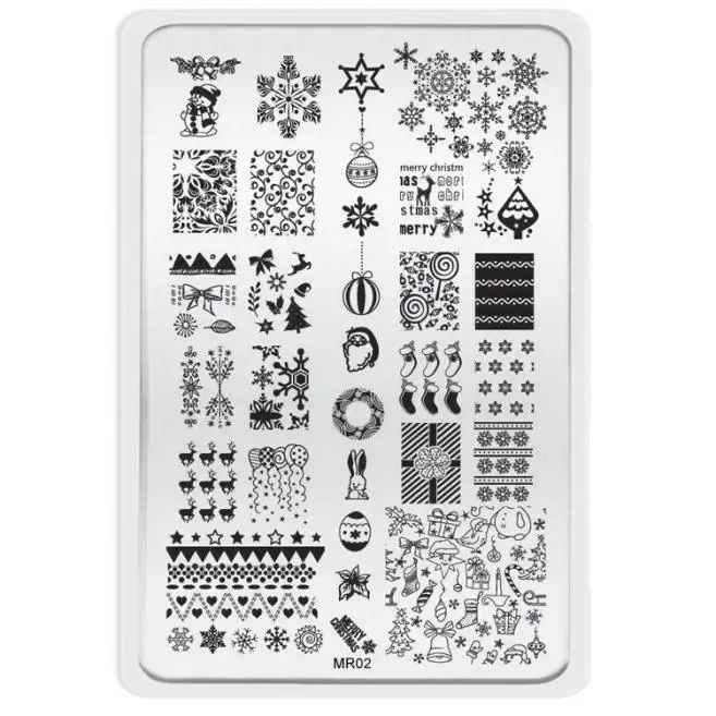 1 шт DIY Художественный штамп с изображением для ногтей рождественские тарелки шаблон для маникюра DIY хромированные аксессуары для маникюра Прямая поставка