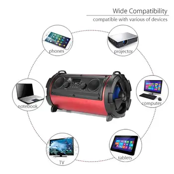 

15W LCD Portable Wireless Speaker Super Bass Subwoofer Stereo Music Player FM Transmitter Support AUX TF Card