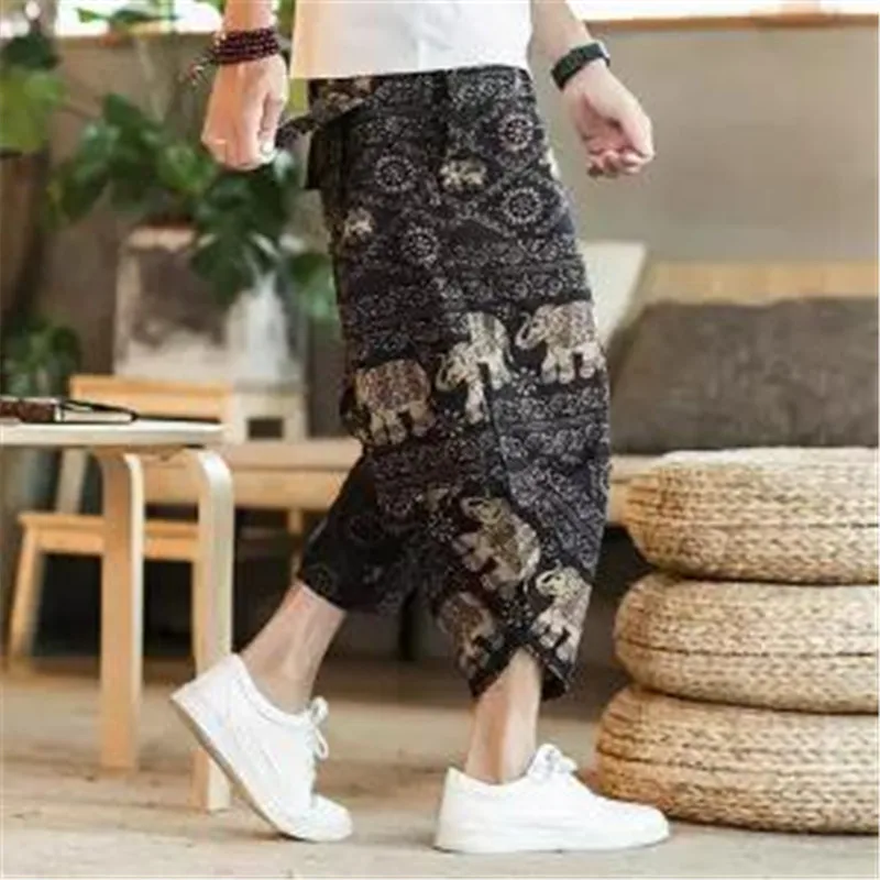 5XL укороченные Мужские штаны для бега, Японская уличная одежда для бега, Мужские штаны в стиле хип-хоп, спортивные штаны, Мужские штаны, весна