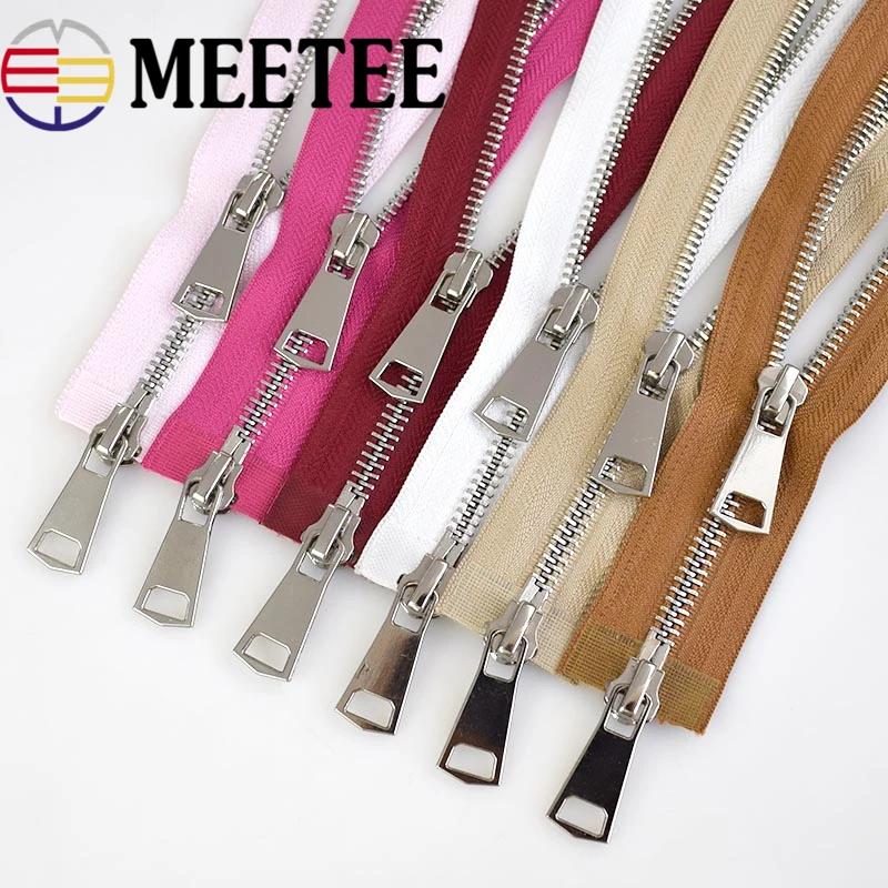 1/2/5 шт. Meetee 120 см 5 # металлическая молния двойной слайдер открытый конец длинная