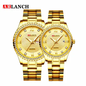 

Full Stainless Steel Wrist Watches Men Business Watch Diamond Fashion Lady Quartz Clock Week Date Calendar Man Hour New Original