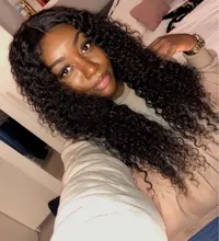 Mechones de pelo humano Remy con Perla Negra y ondas profundas, mechones de 30 pulgadas con cierre, 3 mechones