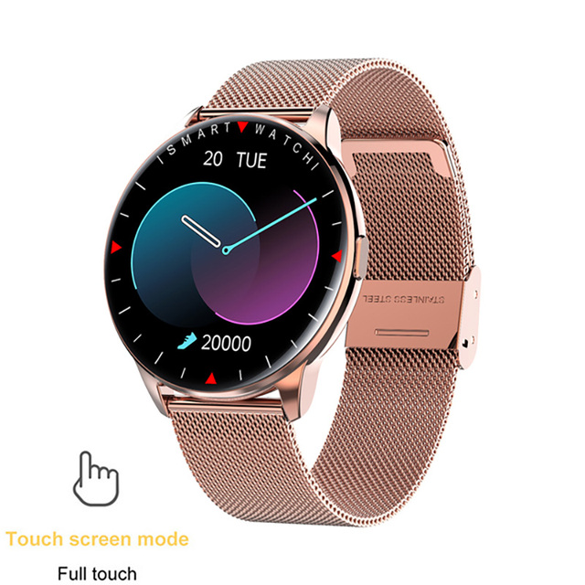 New Fashion Ladies Smart Watch Full Screen Touch IP68 Waterproof Heart Rate Monitoring Women's Watches For Android IOS+Box
