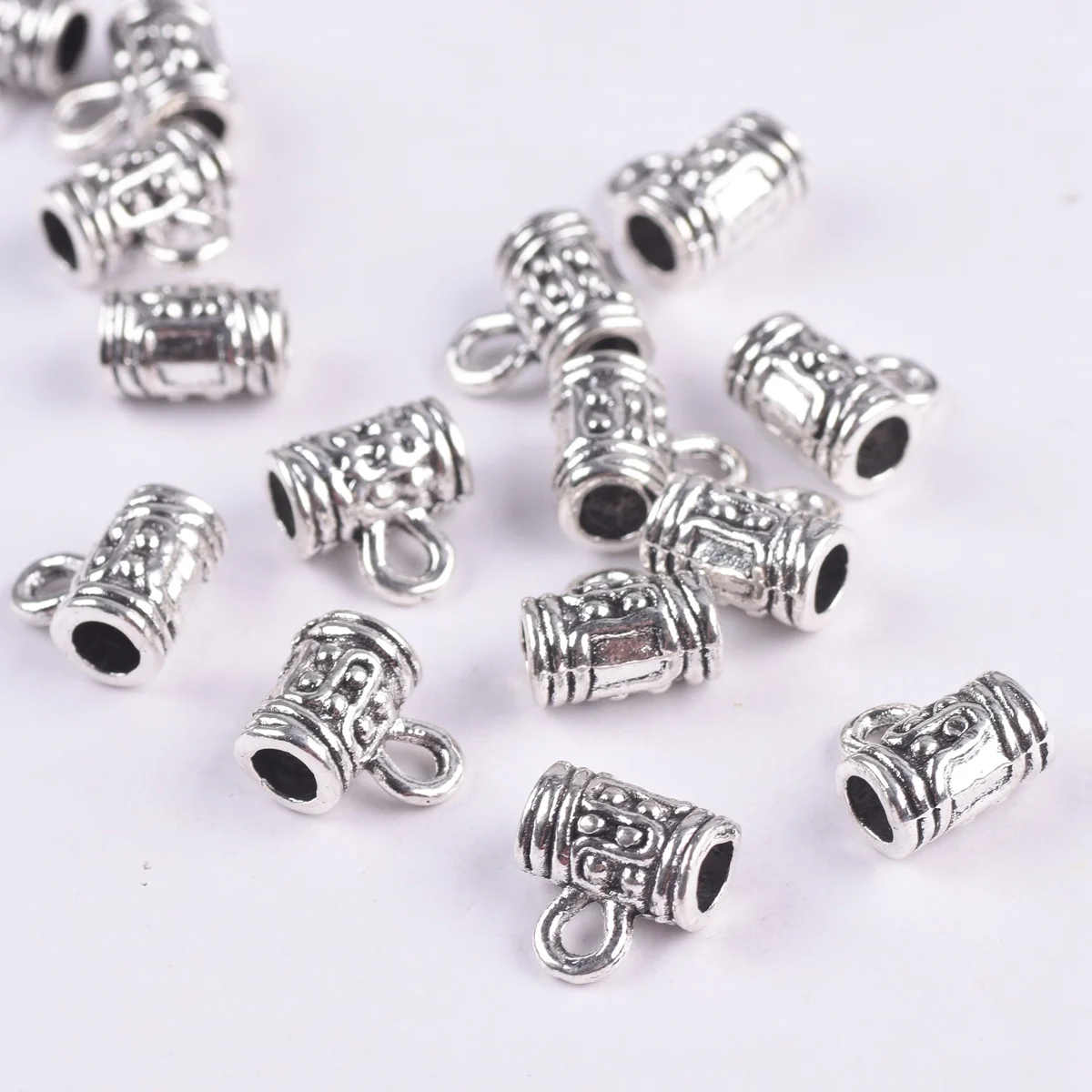 10pcs Mug Shape 10x6mm Tibetan Silver Alloy Metal Loose Spacer Bails Connectors Beads for DIY Bracelet Jewelry Making Findings bracelet halloween skull hollow out alloy bracelet in gold silver size one size