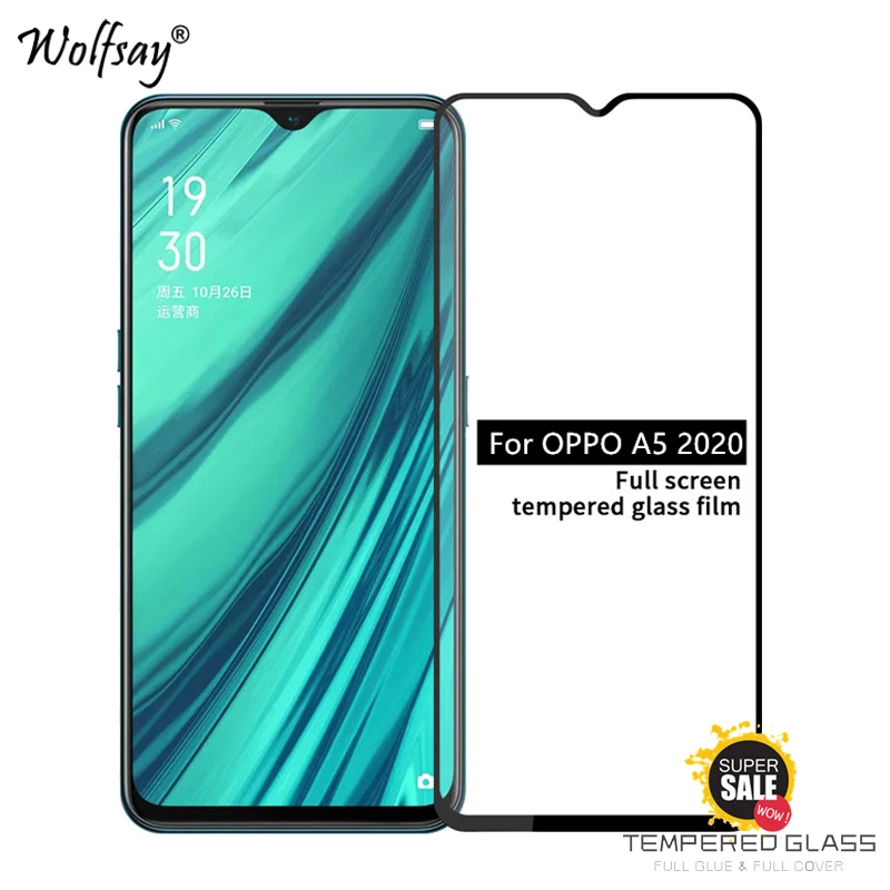 Full Glue Cover Glass For OPPO A5 2020 Tempered Glass Screen Protector For OPPO A5 2020 Glass Phone Film For OPPO A5 2020 Film 