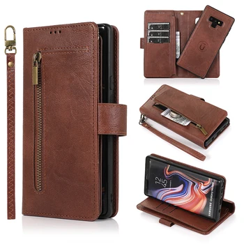 

Zipper Detachable Flip Wallet Leather Case For Samsung Note 10 10+ 9 8 A70 A50 A40 A30 A20 A10 A6 A7 S10 S8 S9 Plus S7 Edge Case