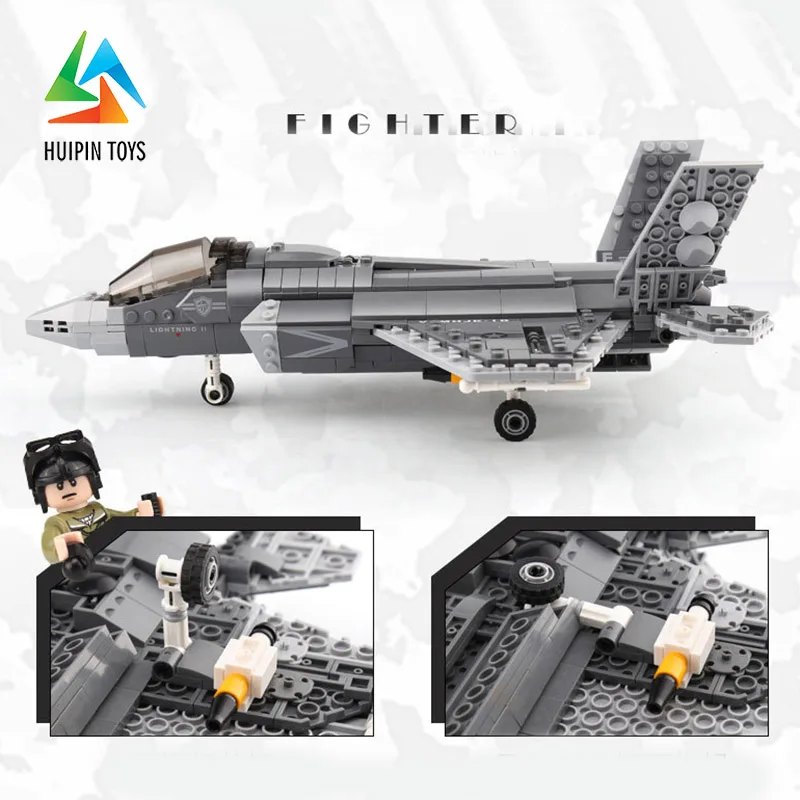 646 шт. XINGBAO строительные блоки XB-06026 легое военный истребитель F35 детские игрушки Кирпичи Модель самолета 4px до де