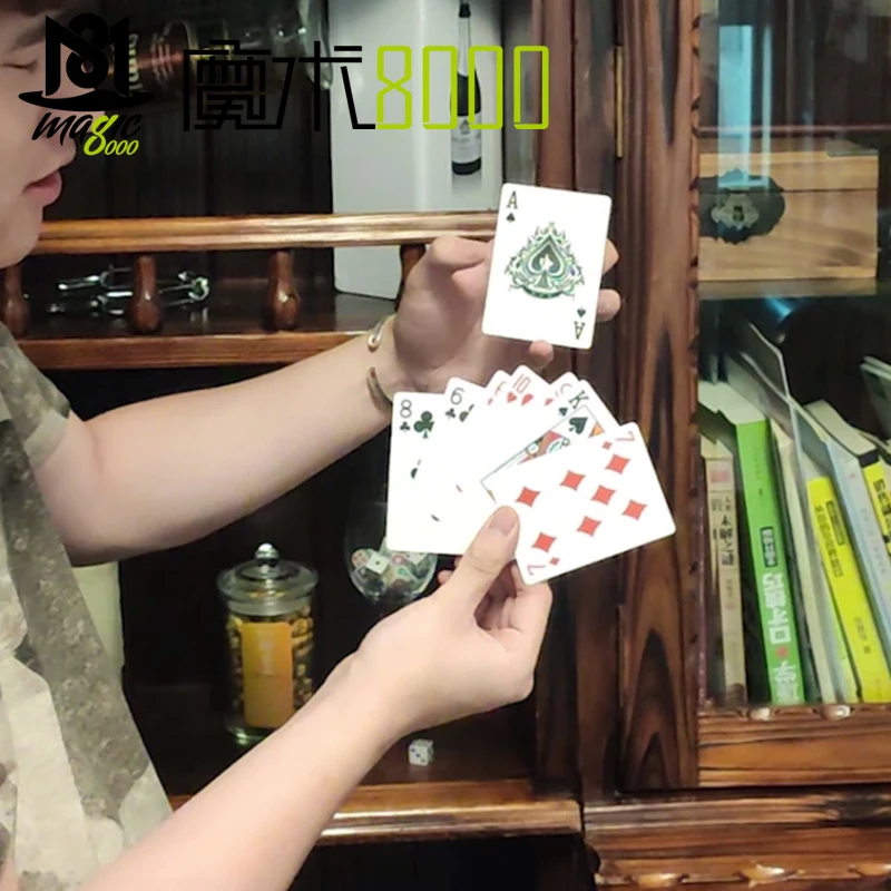 Funny Shrinking Cards Magic Tricks Big To Small Playing Card Training Set For Party Stage Performance Illusion Mentalism Props