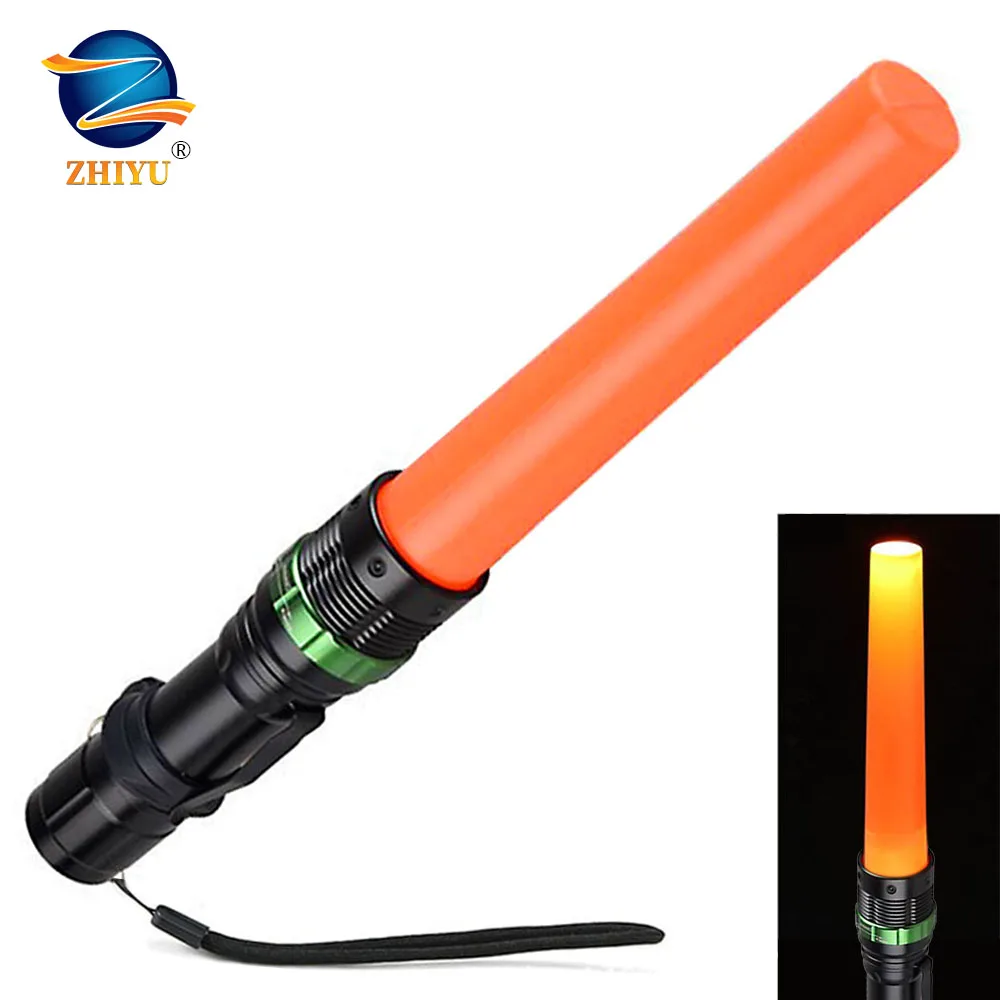 Tactical Glare Flashlightwith Strobe Mode Wrist Strap Lanyard Use 18650