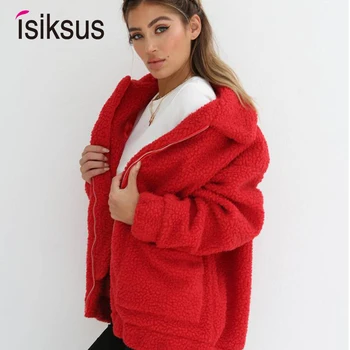 

isiksus Faux Fur Coat Women Long sleeve Artificial White Warm Fake Fur Coats Women's Winter Fur Jacket Plus Size For Women WJ023