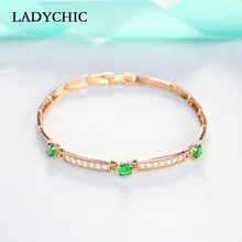 LADYCHIC высокое качество круглый Циркон золотой цвет браслеты для женщин девочек модные простые браслеты подарок на день рождения дропшиппинг LB1014