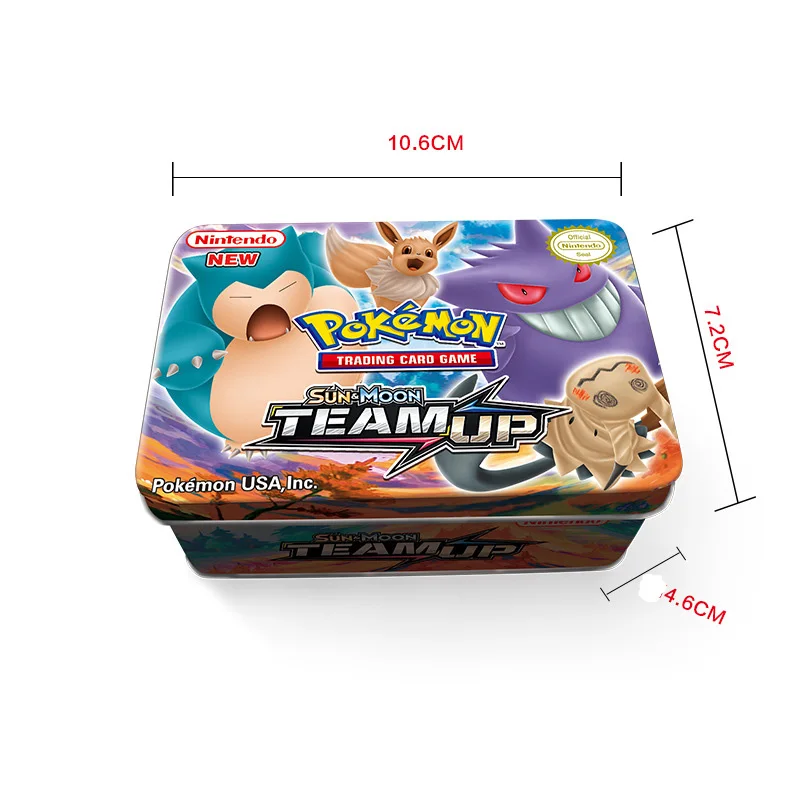 42pcs/set Iron Box Pokemon TAKARA TOMY Battle Toys Hobbies Hobby Collectibles Game Collection Anime Cards for Children
