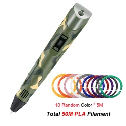 Stylo d'impression 3D avec écran numérique USB, Filament PLA, Graffiti 3D, stylo de dessin, jouets éducatifs pour enfants, cadeau d'anniversaire 