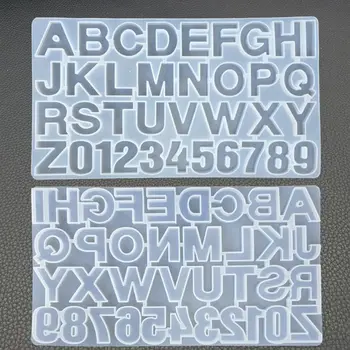 

Crystal Epoxy Resin Mold Capital Letters Pendant Casting Silicone Mould DIY Crafts Jewelry Making Tools