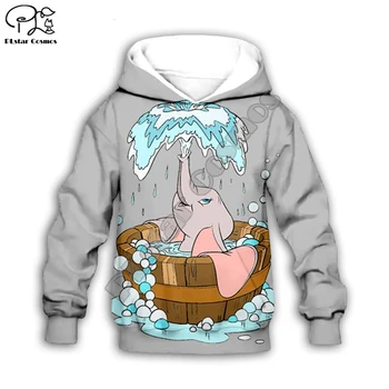 

Family clothing for Kids 3D Hoodies anime Dumbo Print zipper coat Boy Girl Sweatshirt kawaii Hoody/shorts/pant/ plus size