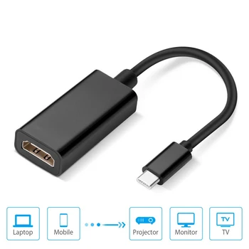 

USB-C Type C To HDMI Adapter USB 3.1 Cable for MHL Android Phone Tablet Computer Phone Connected To HDTV Projection