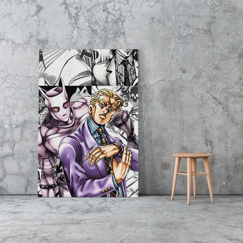 Killer Queen Yoshikage Kira Jojo S Bizarre Canvas Poster Painting Wall Art Decor Living Room Bedroom Home Decoration Prints Painting Calligraphy Aliexpress