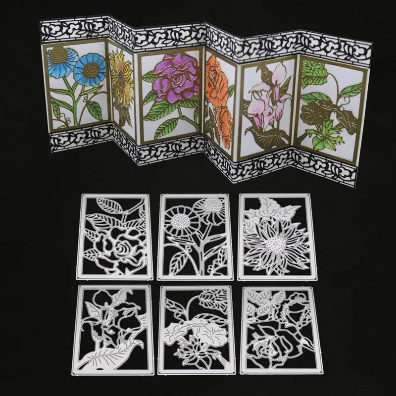 

rectangle flower Cutting Dies background Metal and stamps DIY Scrapbooking Stencil Paper Cards making Decor christmas dies 2019