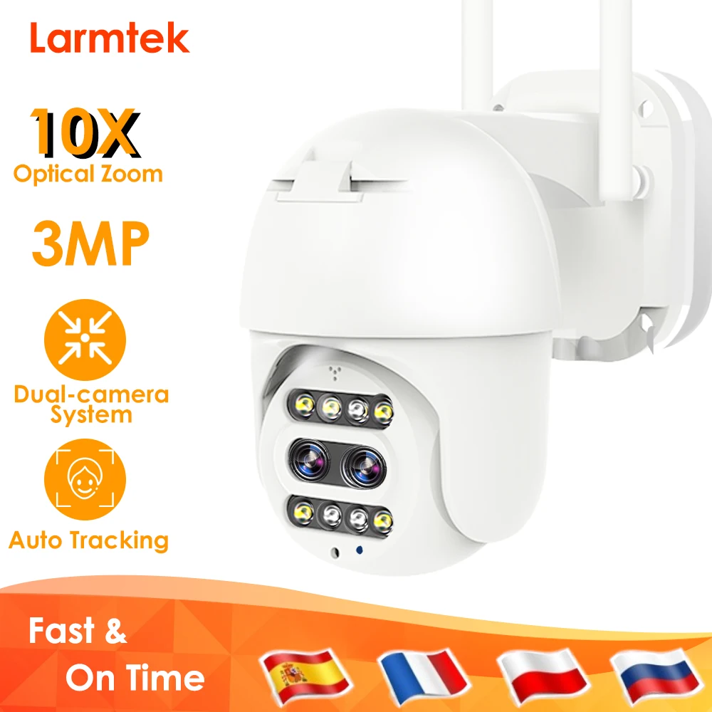 Photo Product 3MP IP Camera WiFi Security CCTV Camera Dual-Lens Color Night Vision  10x Optical Zoom Tracking IP66 Outdoor Surveillance Camera