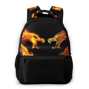 

Mountaineering Backpack Two Fire Dragon Heads Shoulder Bags Backpacks