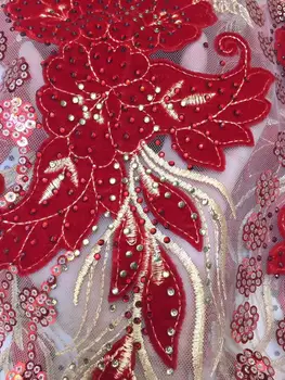 

French lace fabric 5yds/pce dhl velvet gold thread stones net fabrics women gorgeous luxury lagos party event asoebi dress 2020