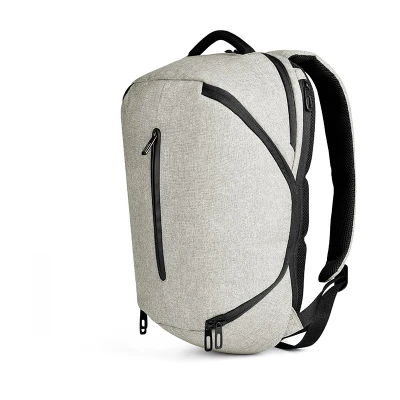 CAI мужской/женский 1" рюкзак для ноутбука, водонепроницаемый рюкзак для путешествий, школьная сумка на плечо, вместительная сумка для книг на молнии, Задняя сумка, рюкзак - Цвет: Бежевый