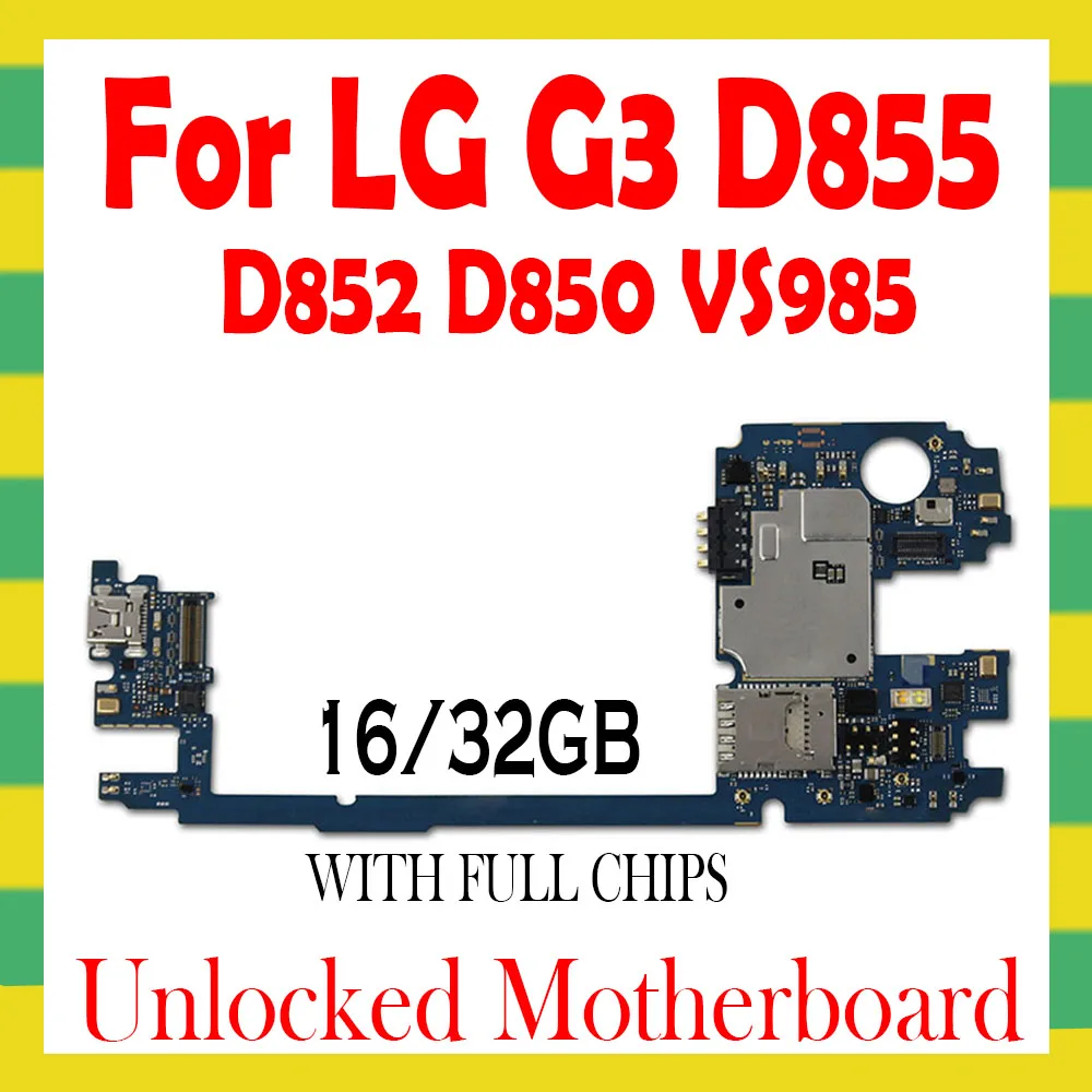 Оригинальная материнская плата для LG G3 D855 D852 D850 разблокированная с полными