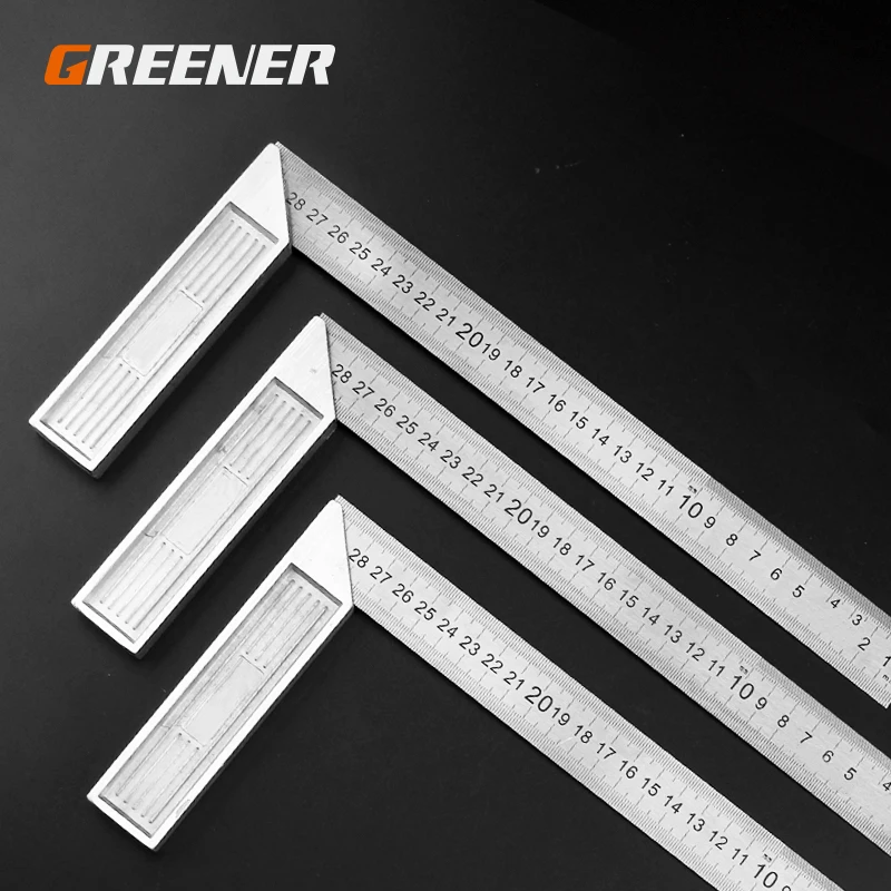 Right Angle Ruler 300mm Stainless Steel Dual Side Scale L Shape Square 90  Degree Layout Measuring Tool