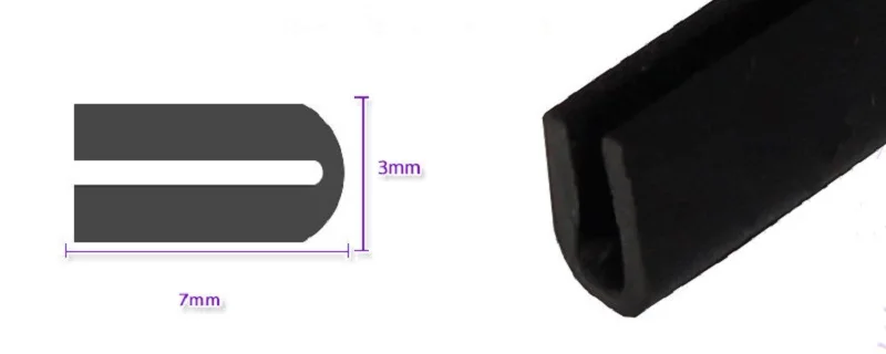 1 м 7 мм x 3 мм U канал черный край обшивки резиновый автомобиль Грузовик Авто Кемпер трейлер RV уплотнение