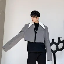 Мужское Свободное длинное платье с длинными рукавами стильный костюм Куртка Блейзер пальто для мужчин и женщин уличная винтажная верхняя одежда для сцены