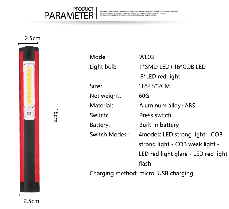 ZK20 фонарь COB рабочий светильник-вспышка портативный фонарь usb зарядка lanterna встроенный аккумулятор с магнитным держателем ручки красный светильник лампа