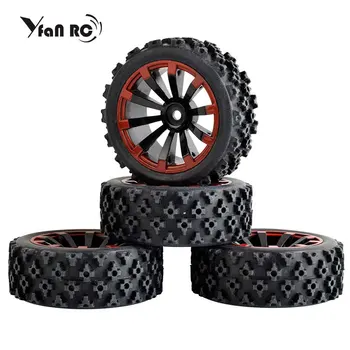 

4pcs RC 1/10 Buggy Wheels & Tires 12mm Hex wear-resisting of a sponge on the road of the road race Desert Plum blossom pattern