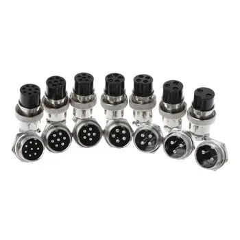

1set GX20 2/3/4/5/6/7/8 Pin Male + Female 20mm Circular Wire Panel Aviation Connector Socket Plug with Cap Lid