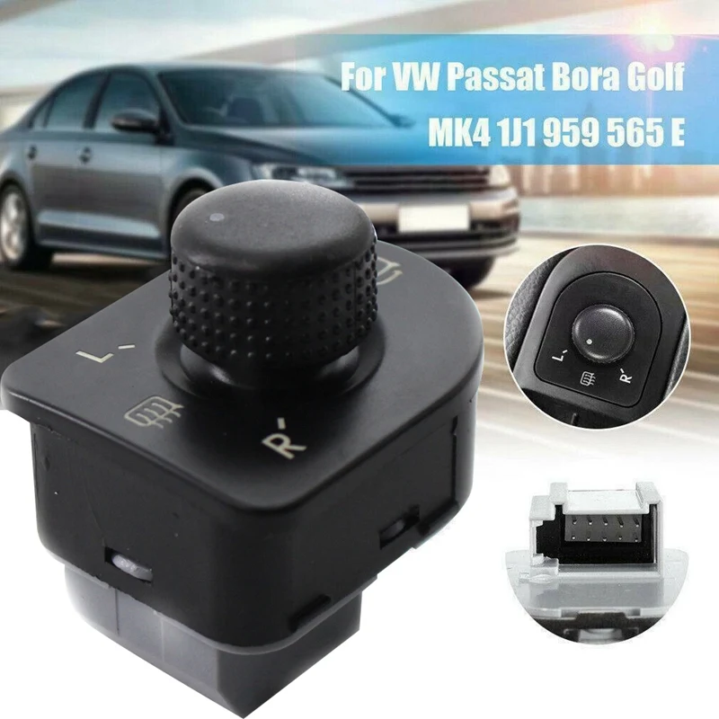 

Power Mirror Switch Electric Side Mirror Switch Control Knob Button for Beelte Jetta Golf Passat 1J1 959 565E
