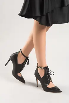 

Pearl Genuine Leather Black Women 'S High-Heeled Shoes 120130001315