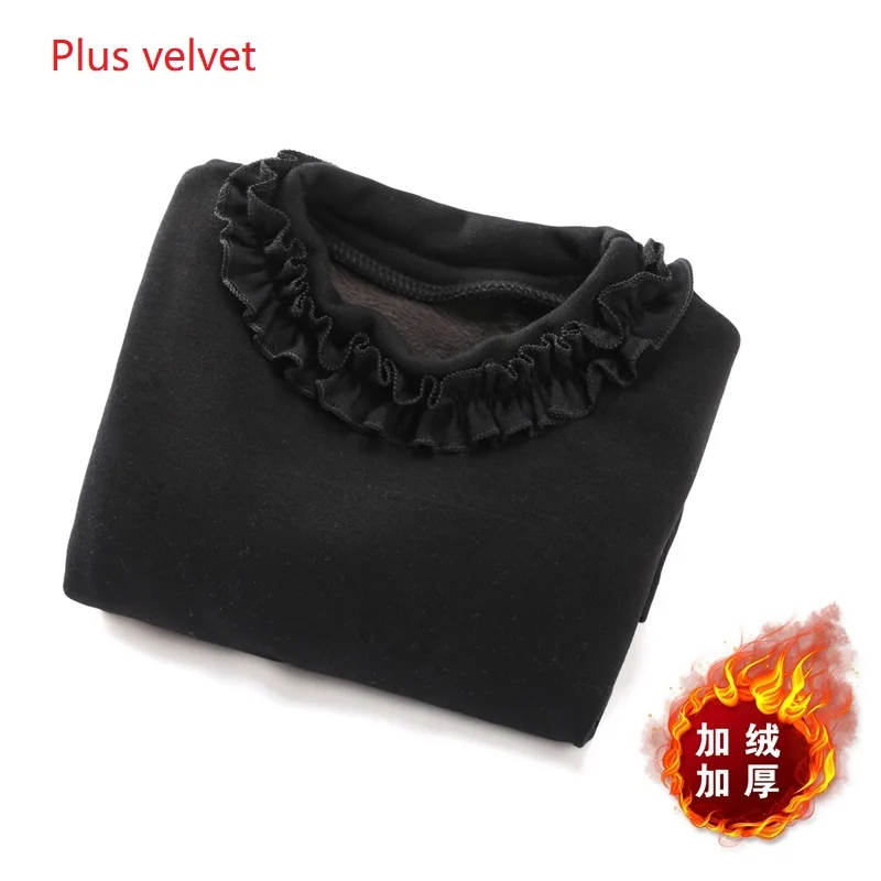 B2-Plus velvet Одежда для девочек; одежда на весну, осень и зиму; Вельветовая рубашка с высоким воротником; милая детская футболка с длинными рукавами; Топ - Цвет: B2-Plus velvet