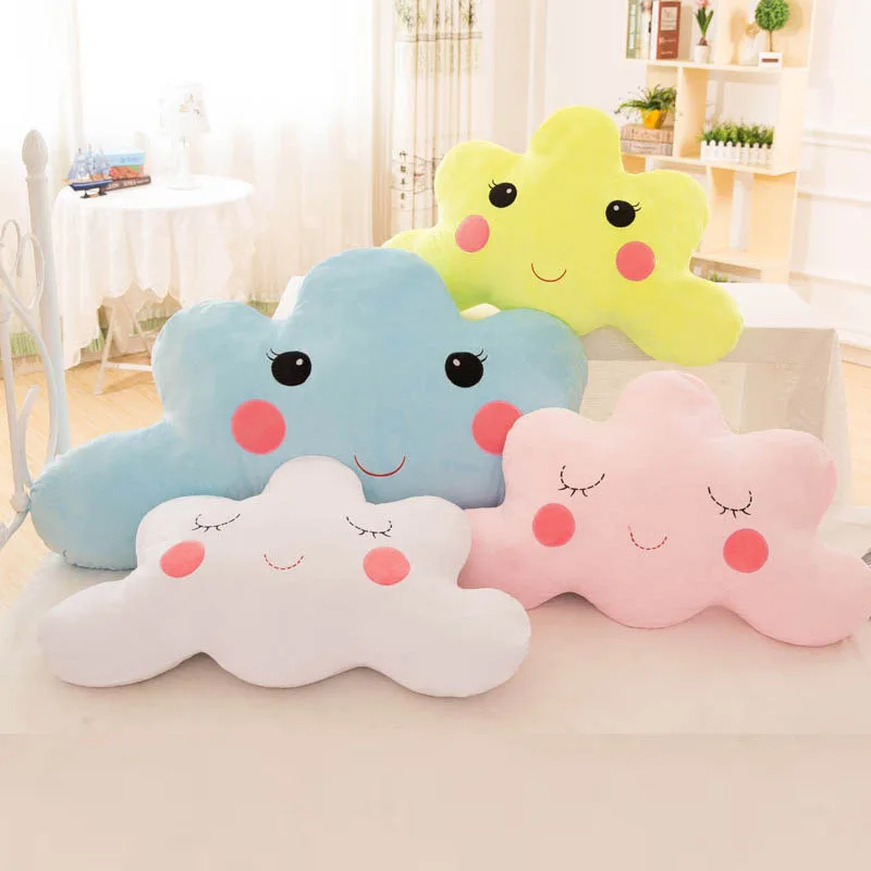 Облачная плюшевая подушка мультяшная супер мягкая Kawaii Smile Cloud мягкие плюшевые