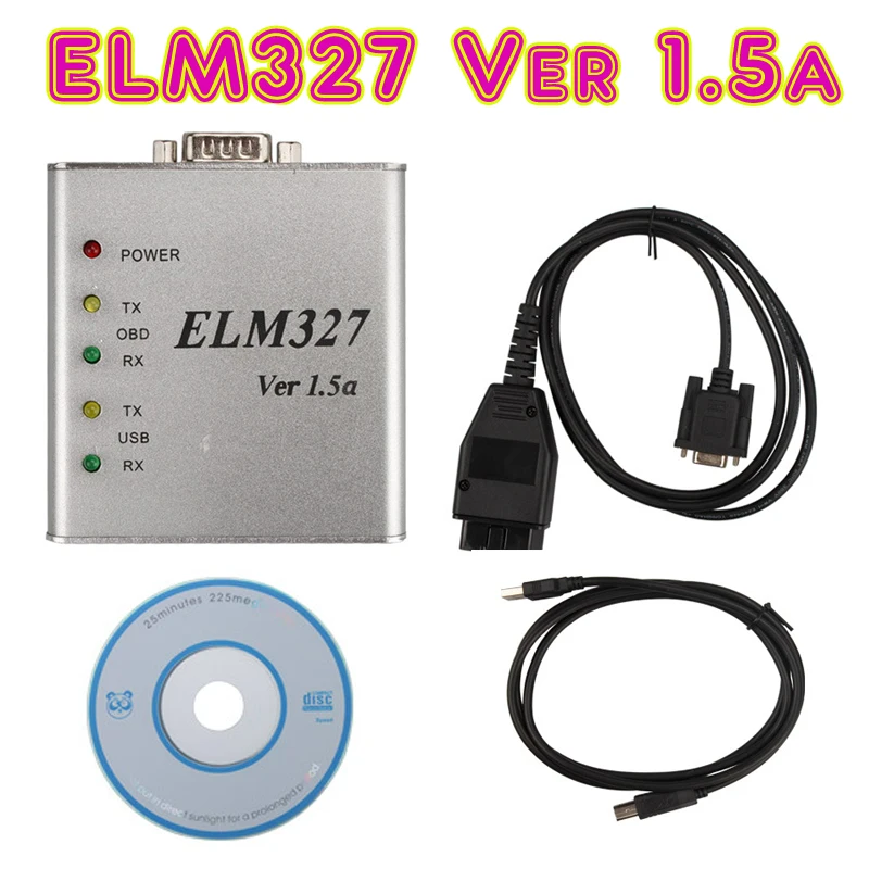

ELM327 Ver 1.5a Elm 327 USB V1.5/V1.5a Support All OBD2 OBDII Protocols USB ELM 327 Metal Case Auto Car Diagnostic Scanne