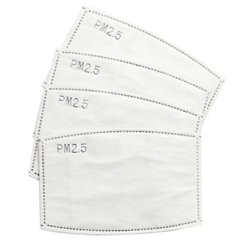 

AFBC 100Pcs PM2.5 Filter Sheet Activated Carbon Filter 5 Layers Protection Pad Anti Pollution Masque Mouth Mask Mat