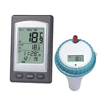

Wireless Digital Swimming Pool Thermometer LCD Display with Time Alarm
