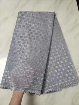 

Hot Sale2019 new African High Quality Swiss Lace with stones Dry cotton Lace For Nigerian man Dresses Winn298n White selver