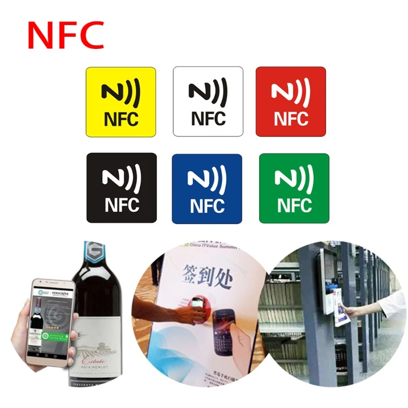 

6Pcs Waterproof PET Material NFC Stickers Smart Adhesive NTAG216/NTAG213 Tags For All Phones Drop Shipping