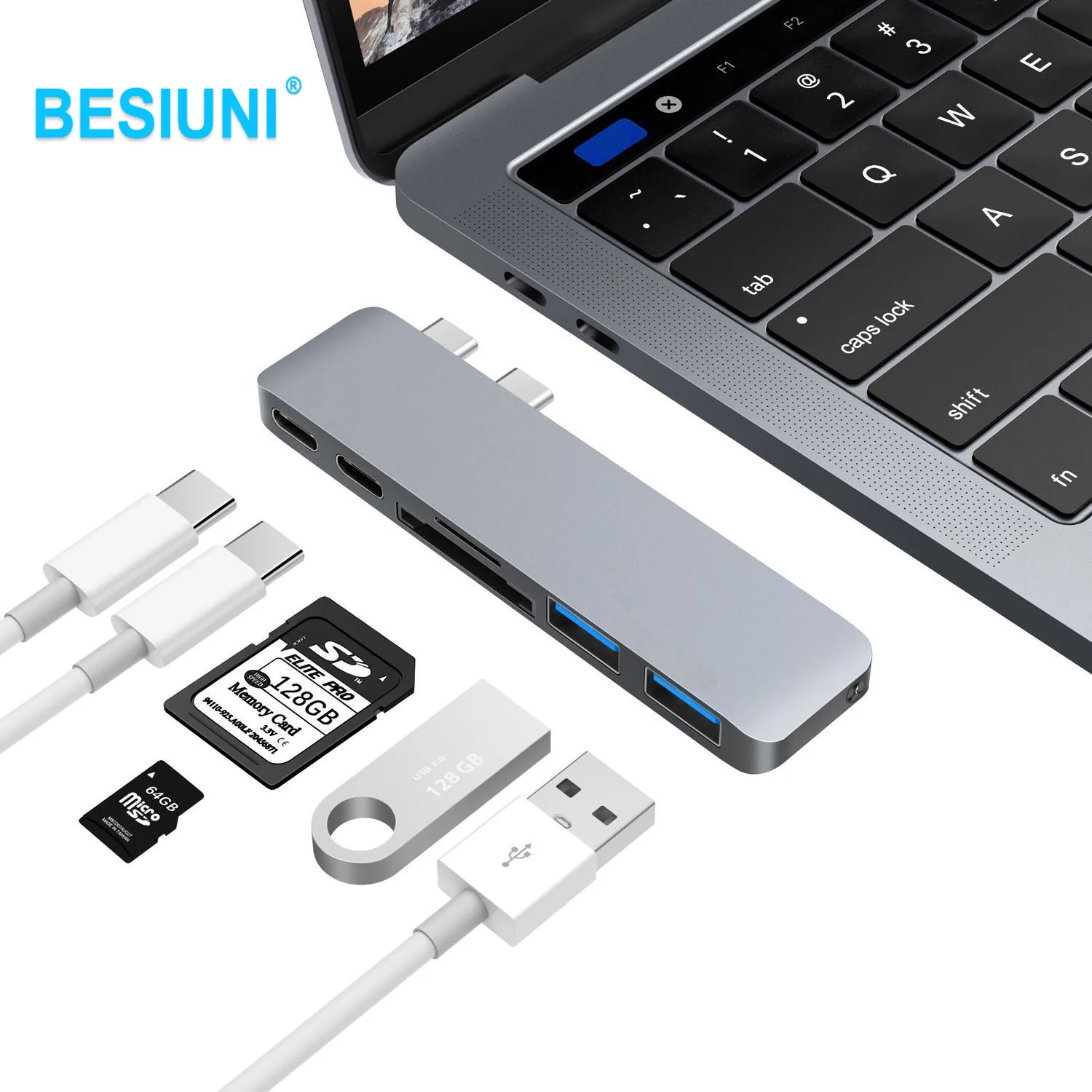 Type C Hub to Card Reader USB 3.0 Adapter Combo With SD Slot For for 13&quot&amp15&quot New MacBook Pro 2016/2017 | Электроника