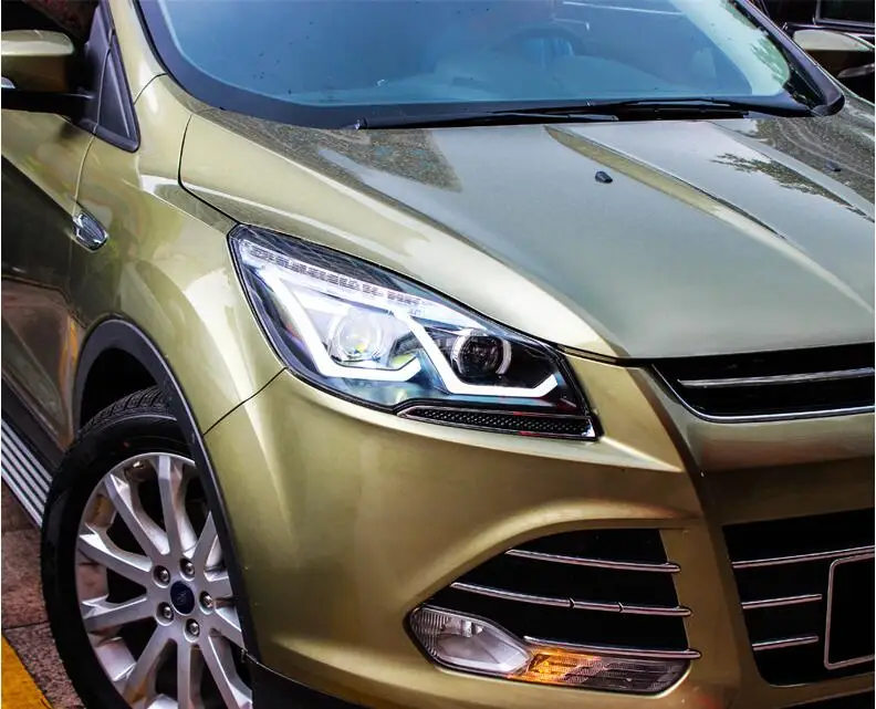 Автомобильный Стайлинг Головной фонарь для ESCAPE KUGA 2013 Головной фонарь СВЕТОДИОДНЫЙ дневной ходовой DRL Bi-Xenon объектив HID автомобильные аксессуары