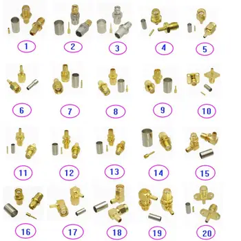 

Connector SMA Male Plug & Female Jack Crimp For RG316 RG174 / RG58 RG142 / RG8X LMR240 / RG5 RG6 / RG8 LMR400 RF Coaxial